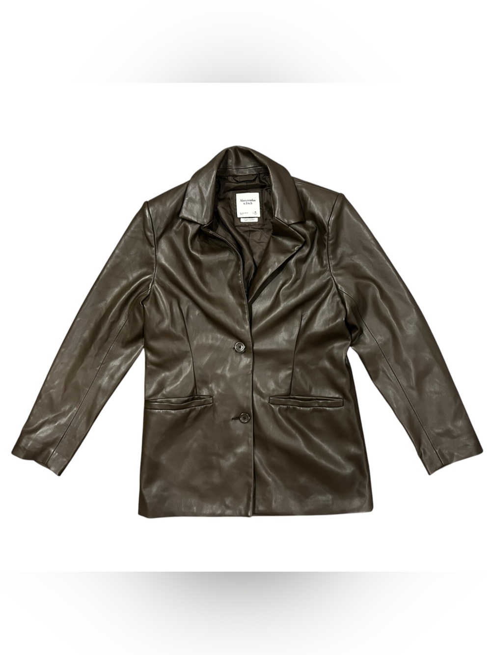 vegan leather brown Abercrombie & Fitch coat